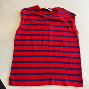 Jack Winter Red blue striped sleeveless top L